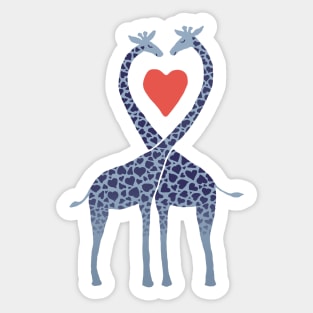 Giraffes in Love - A Valentine's Day Illustration Sticker